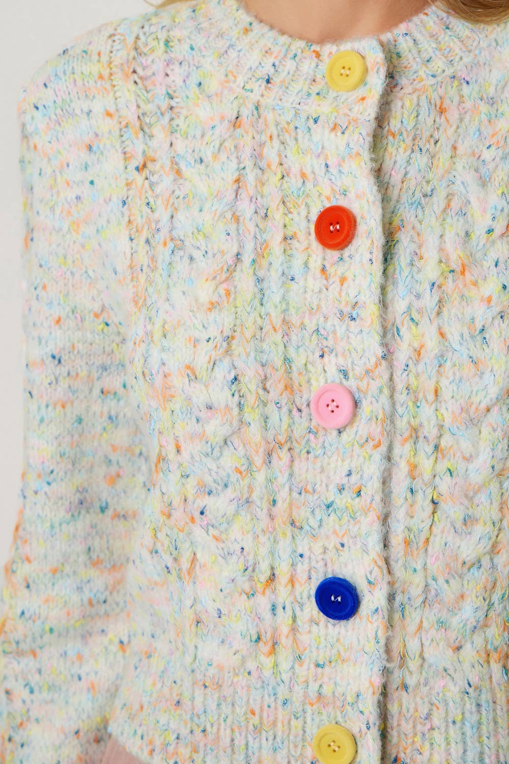 Mixed Yarn Sweater Cardigan MT245