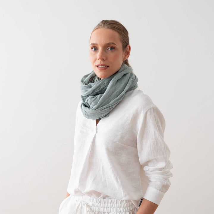 Garza Linen Scarf STORMY SEA LM223