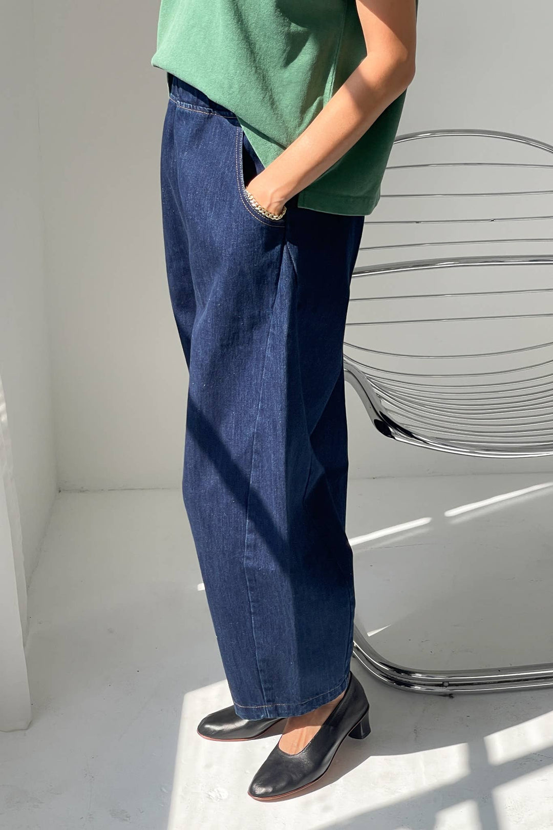 Blue Denim Arc Pants Le Bon Shoppe LBRAW