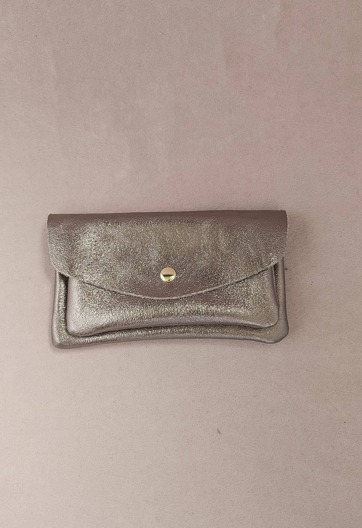 Kangaroo double pocket leather wallet Sky RM37