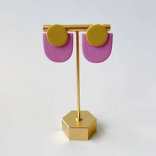 Load image into Gallery viewer, Etta | Two-toned Statement Stud Polymer Clay Earrings