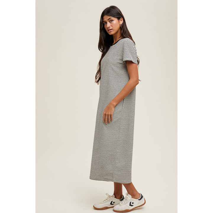 STRIPED T-SHIRT MIDI DRESS / WL25-10868