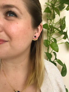Onyx Mini Pleat Jacket Earrings MS13