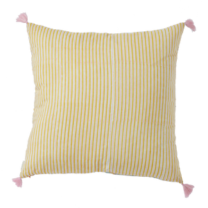 Cushion cover printed with Indian flowers and stripes Sakura