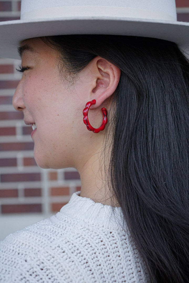 Scarlett Hoops - Crimson Red // Jewelry, Earrings, Fall SS238
