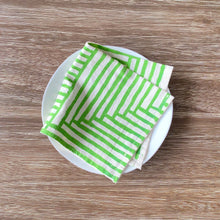 Load image into Gallery viewer, Natural Cotton Cloth Napkins, Fresh Painterly Stripes BB22