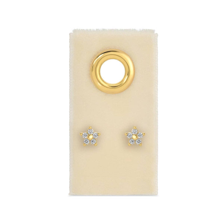 Delicate Flower Studs on Velvet Tag SP403