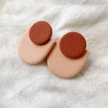 Load image into Gallery viewer, Etta | Two-toned Statement Stud Polymer Clay Earrings