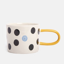 Load image into Gallery viewer, Blue Accent Mono Dotty Ceramic Mug