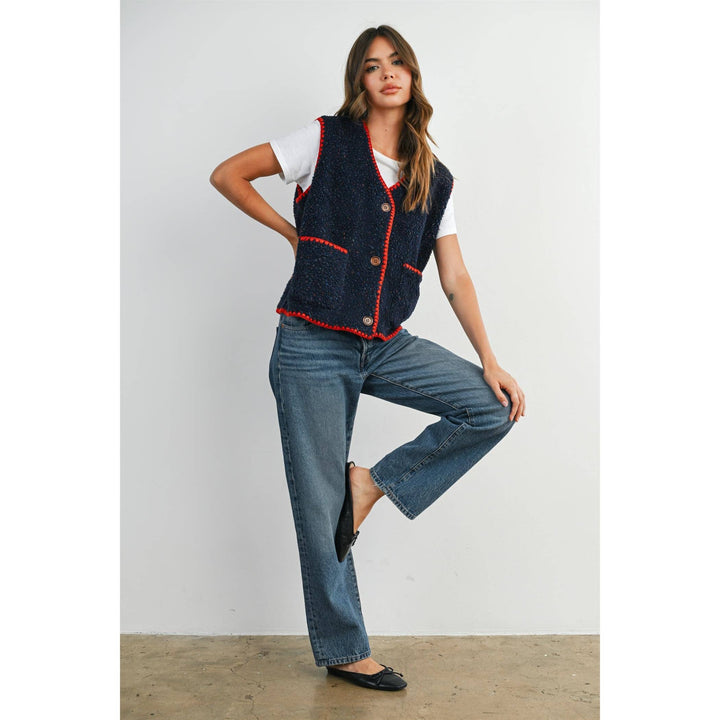 Confetti Contrast-Trimmed  Vest - BMJ89