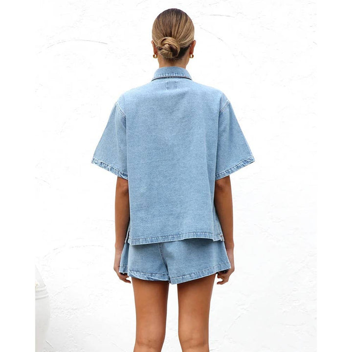 Short sleeve and shorts Denim set