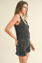 Load image into Gallery viewer, T3371ST DYE AND WASH CABLE KNITTED TOP