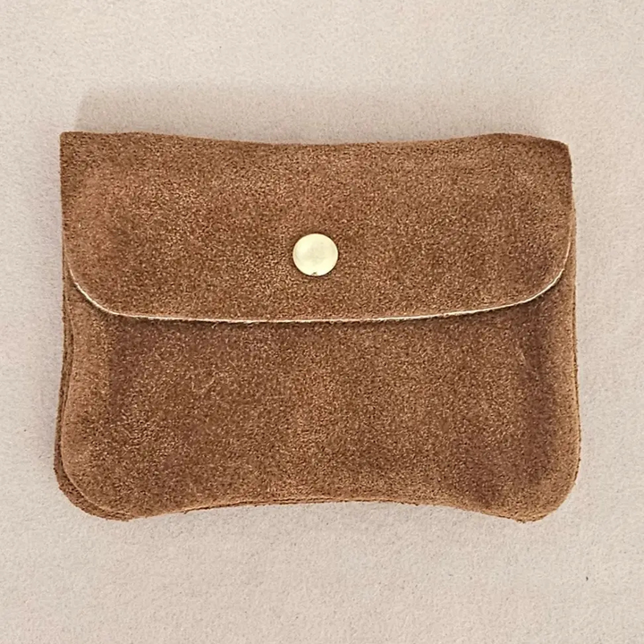 Kangood suede-effect leather coin purse: Amande daim