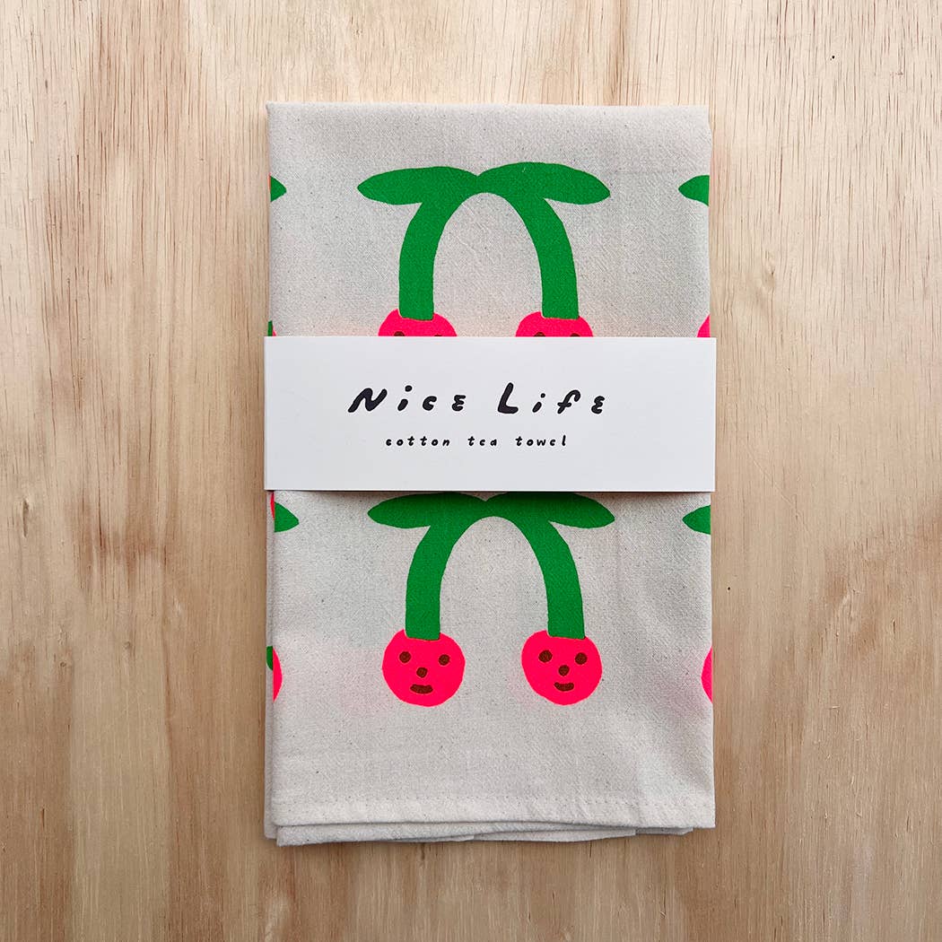 Cherry tea towel NICE6