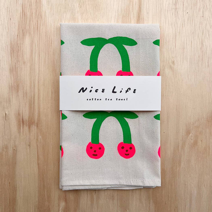 Cherry tea towel NICE6