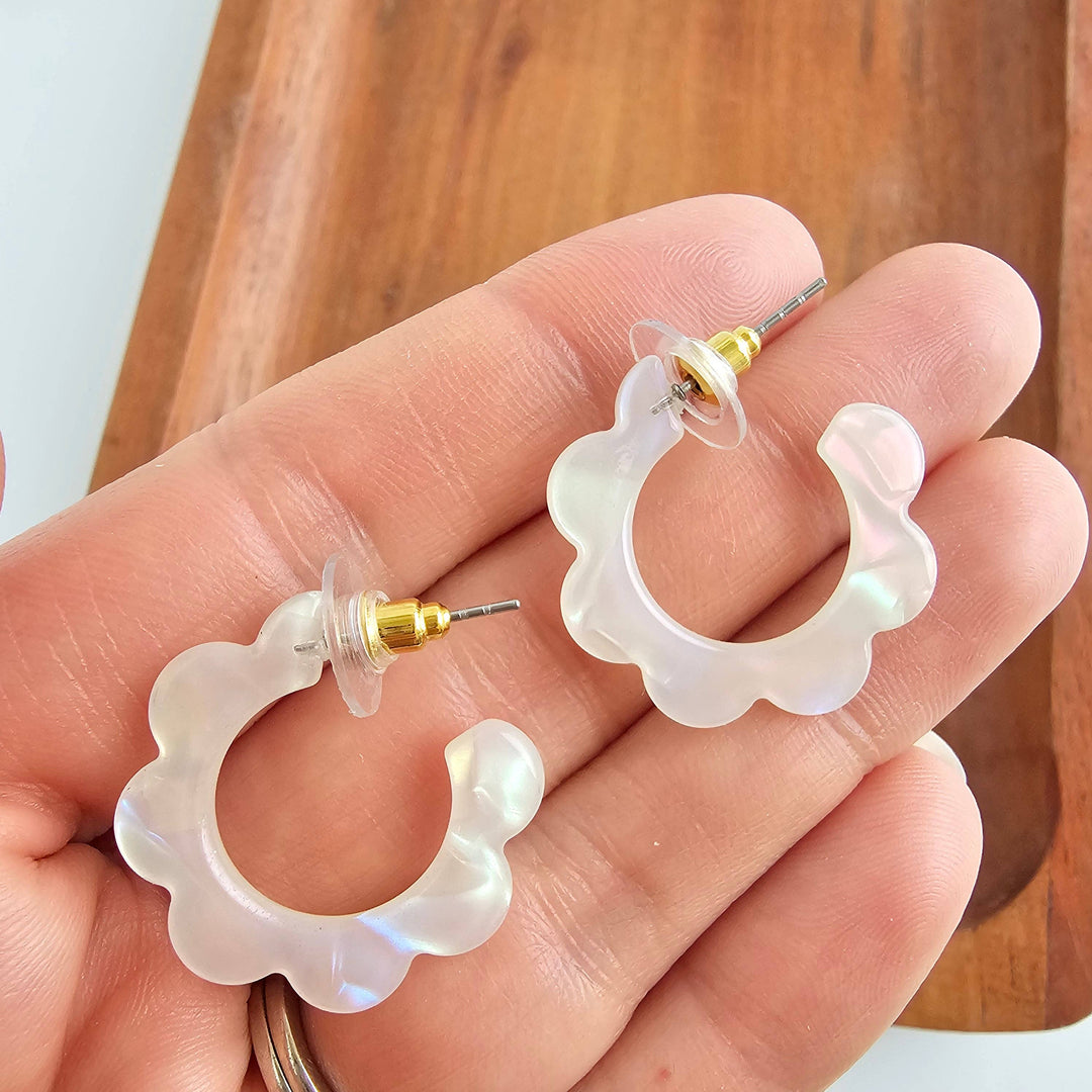 Flora Mini Hoops - Opalite // Spring, Earrings, Jewelry SSF23