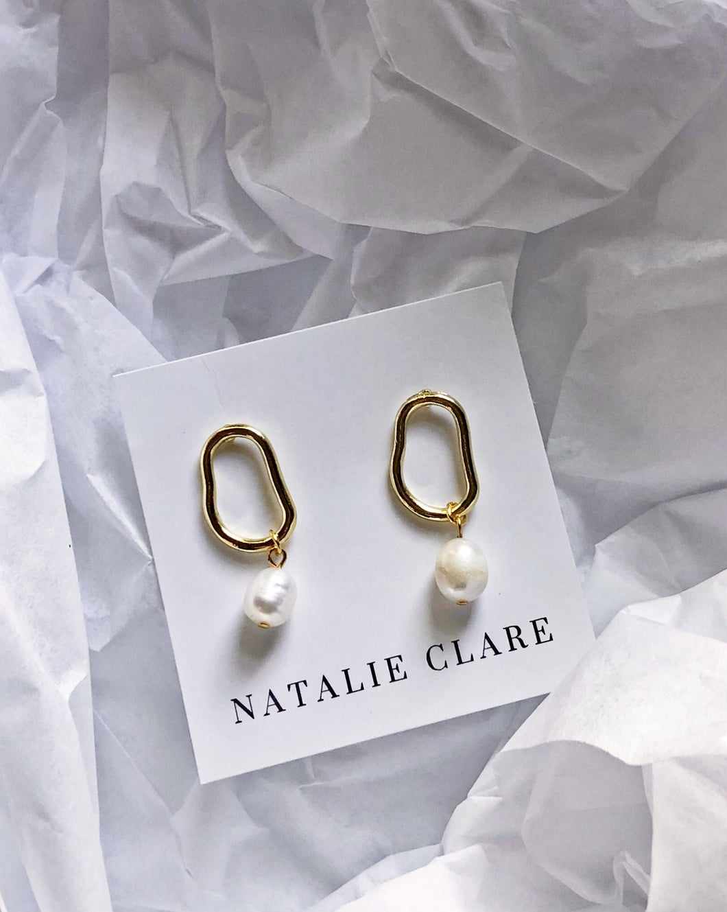 Abstract Pearl Earring NC95