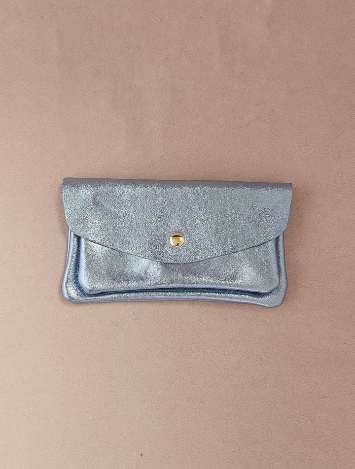 Kangaroo double pocket leather wallet Sky RM37