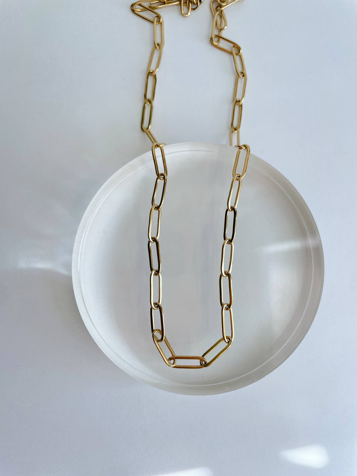Paperclip Chunky Chain~ Gold Plated Stainless Steel GG01