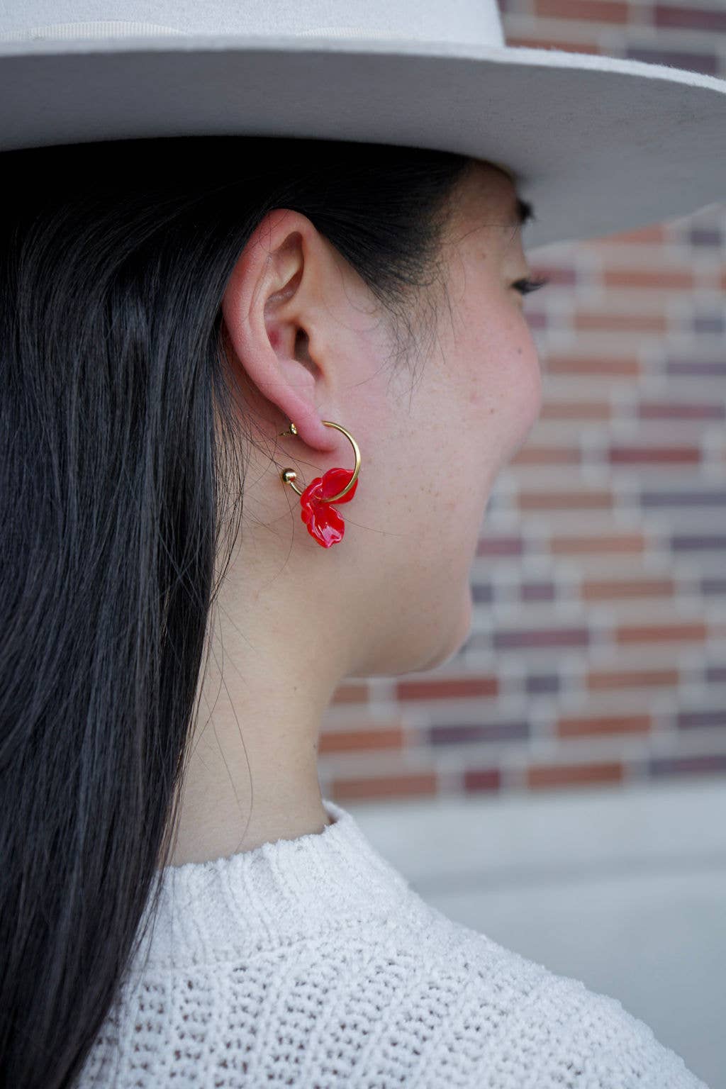 Magnolia Hoops - Poppy Red // Jewelry, Earrings, Fall SSF43