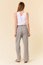 Load image into Gallery viewer, LINEN BLEND STRIPE WIDE LEG PANTS