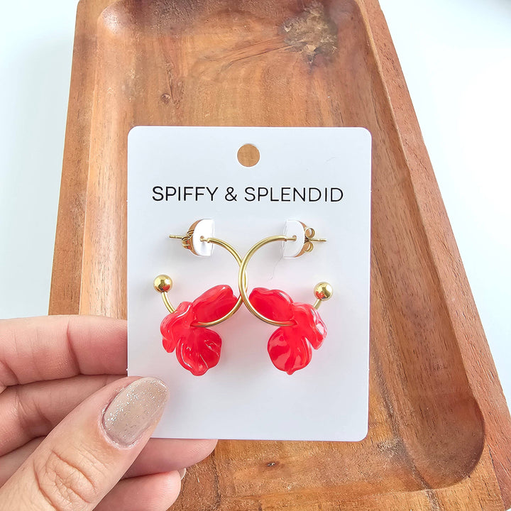 Magnolia Hoops - Poppy Red // Jewelry, Earrings, Fall SSF43