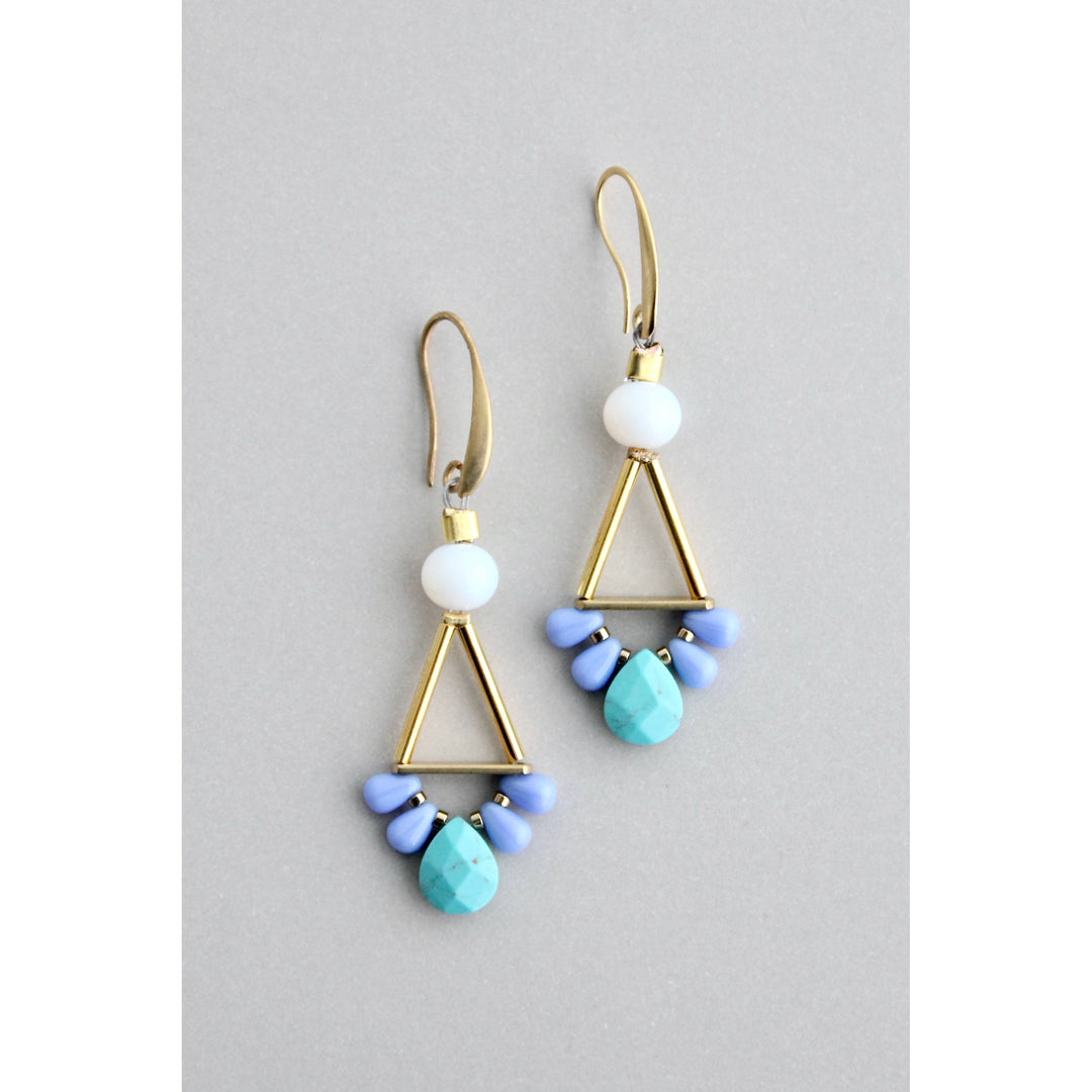 GNDE48 turquoise, lavender, and white earrings