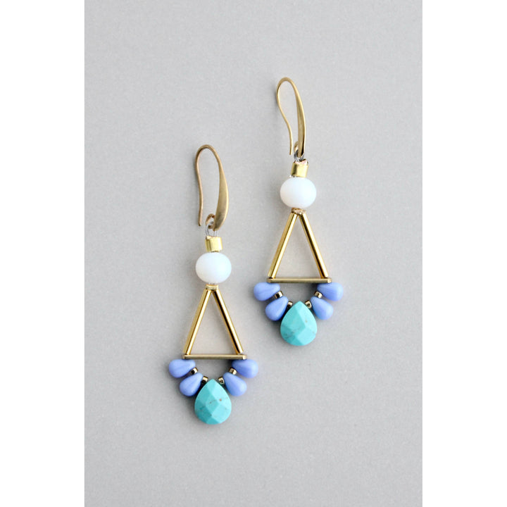 GNDE48 turquoise, lavender, and white earrings