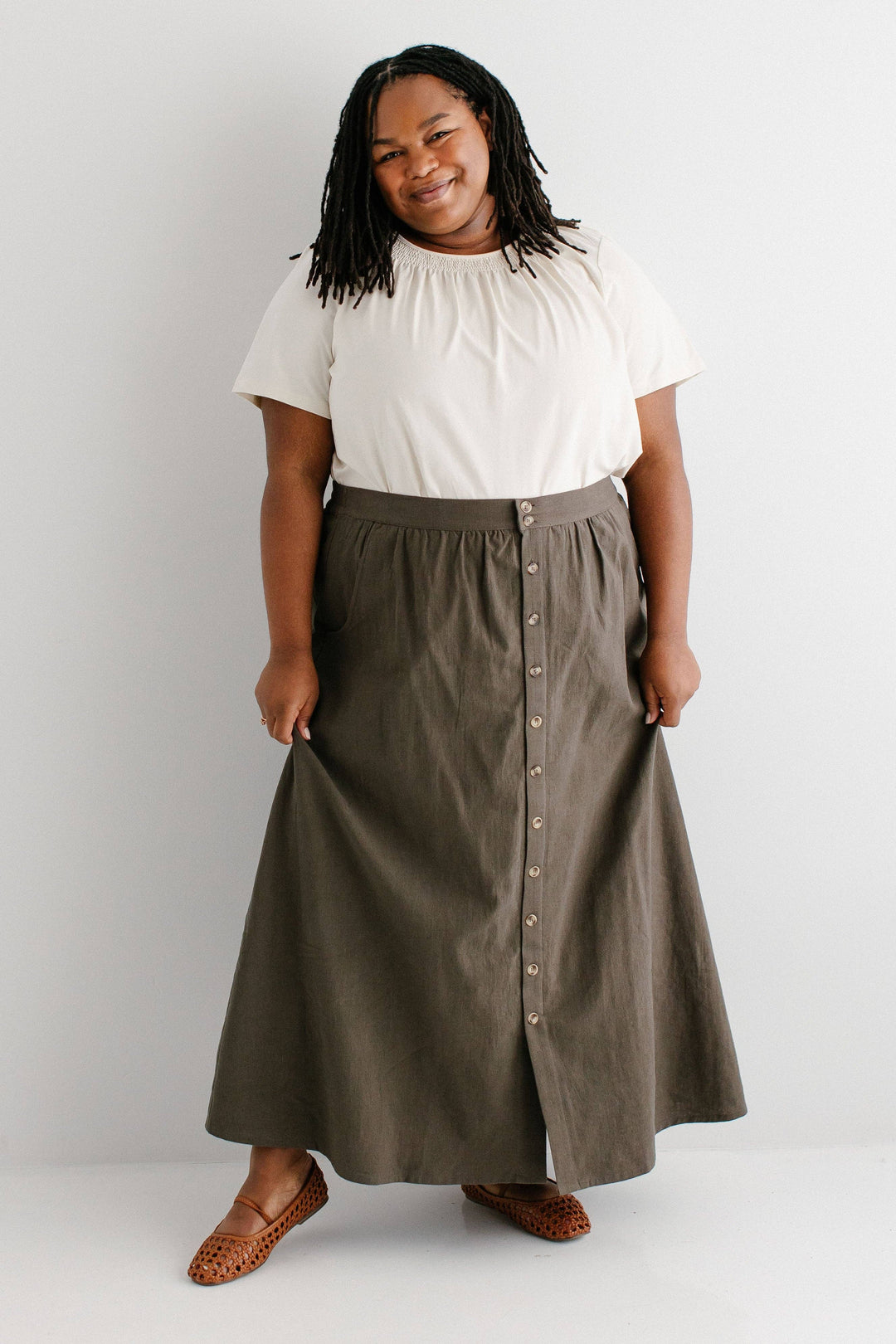 Tirzah Button Front Maxi Skirt MSE22