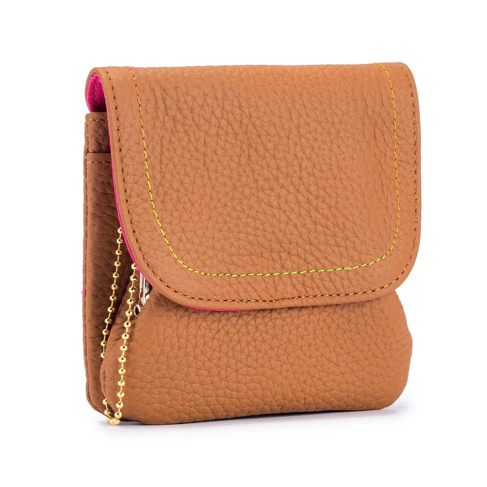 Top Grain Leather Creative Cute Snap Button Coin SP94