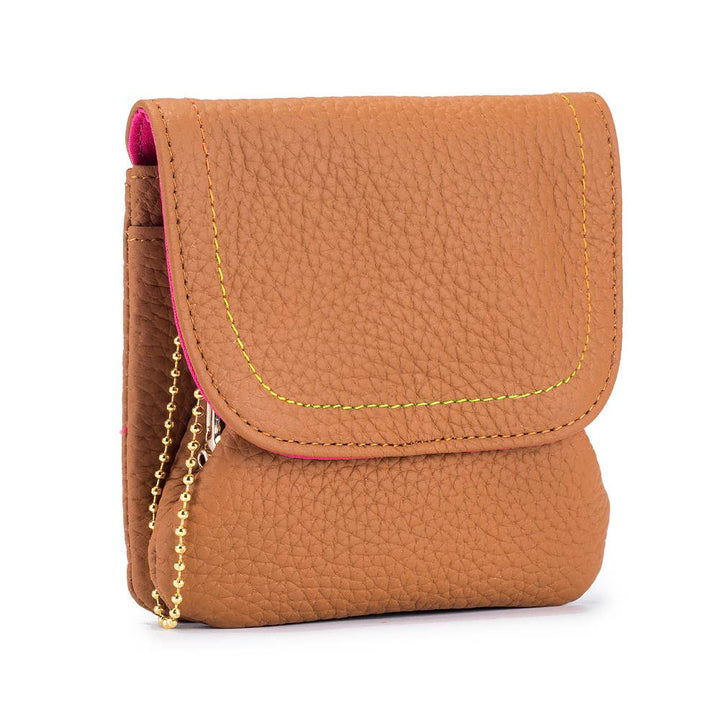 Top Grain Leather Creative Cute Snap Button Coin SP94
