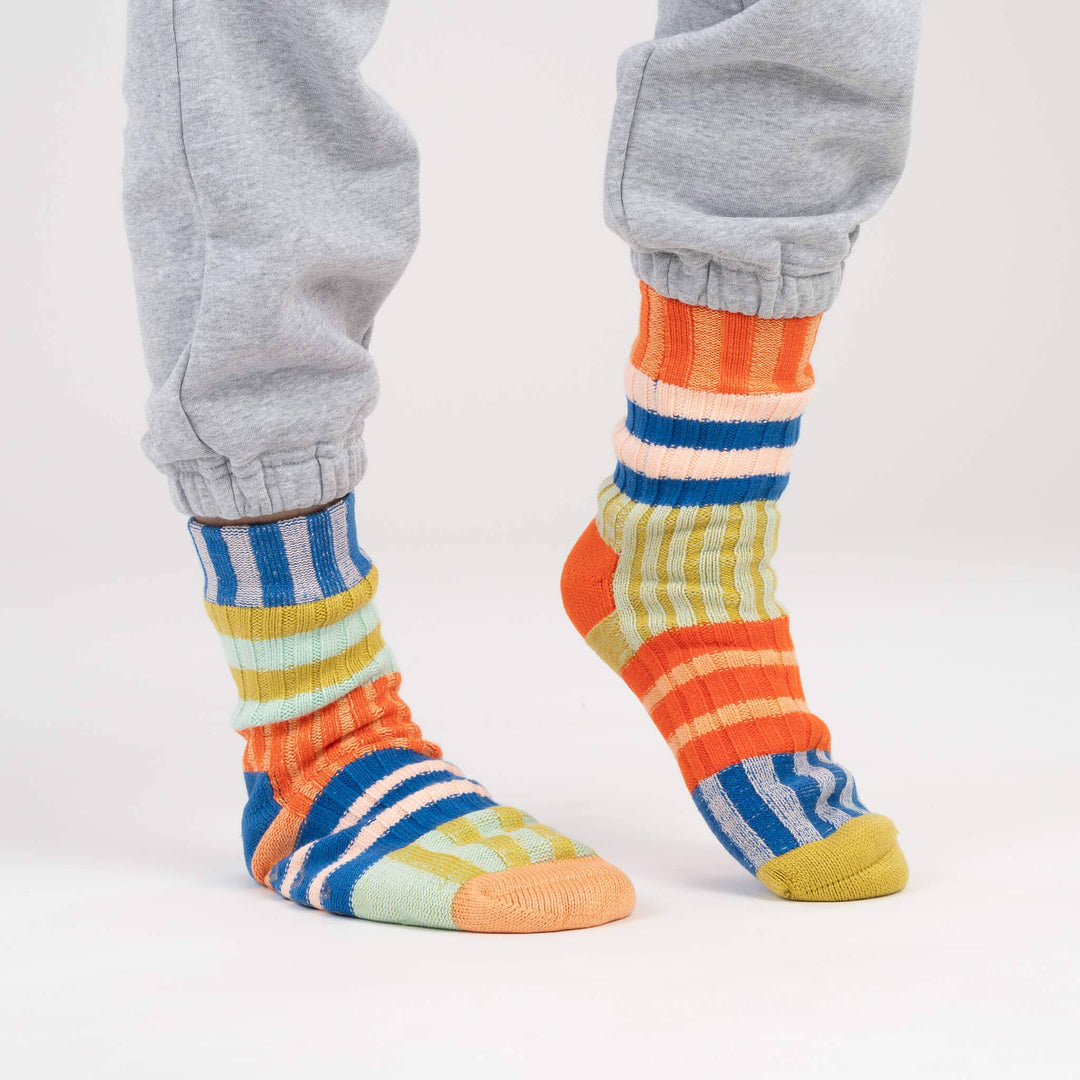 Patchwork Stripe House Socks