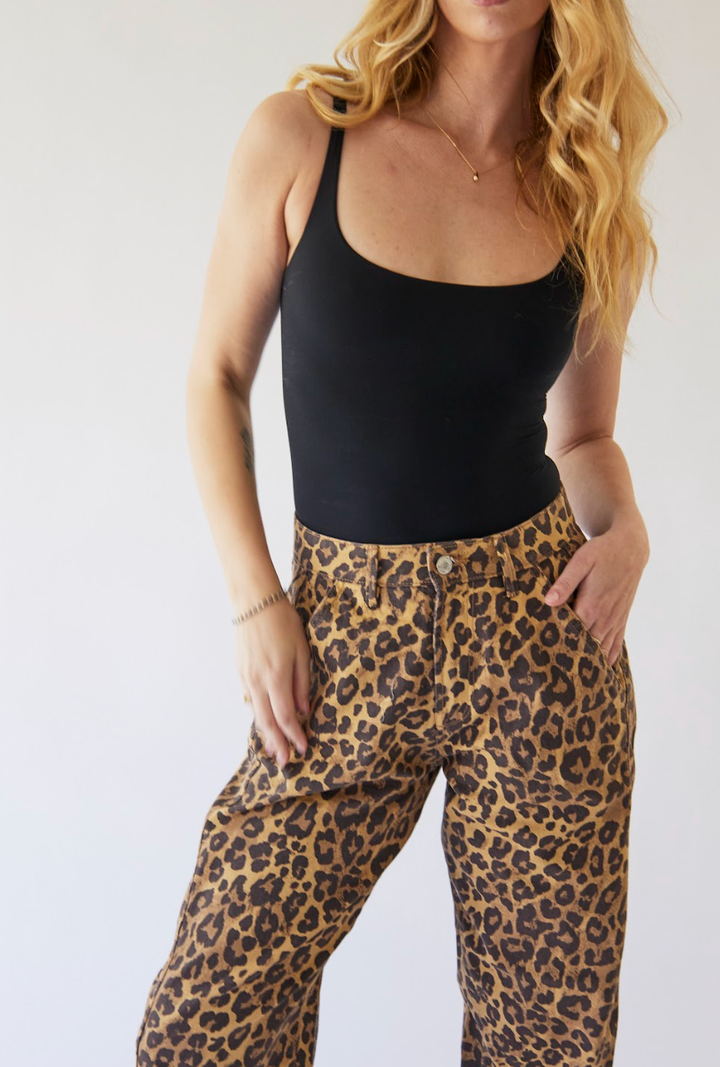 LEOPARD TWILL BARREL PANT PBA25