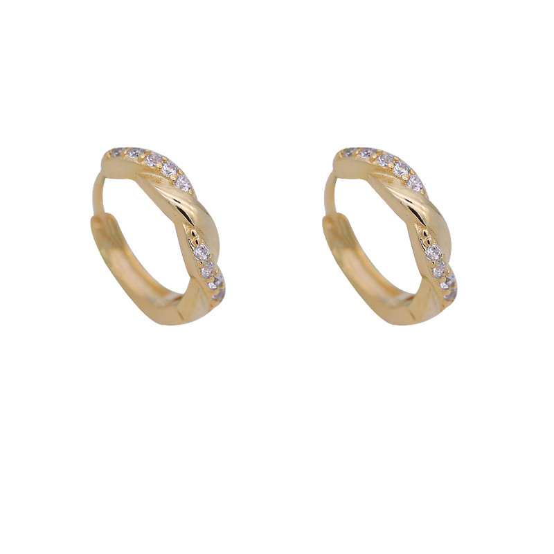 Dainty Twisted Huggie Hoop Earrings in 925 Sterling Silver