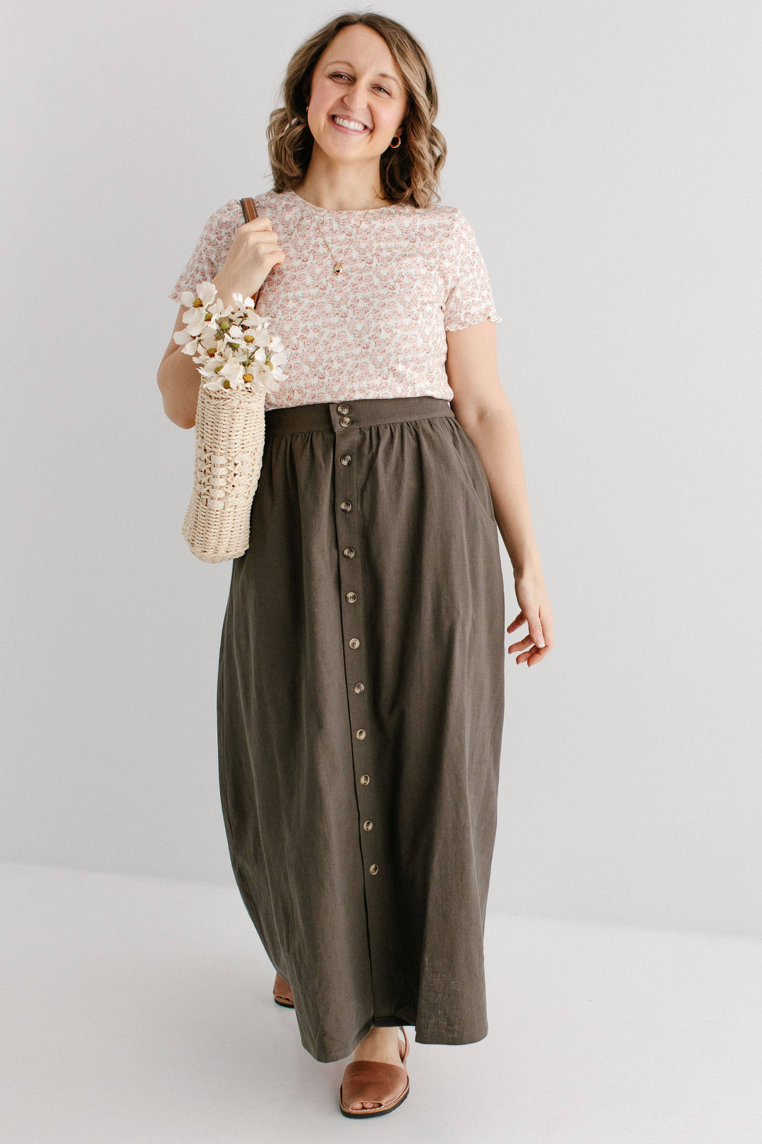 Tirzah Button Front Maxi Skirt MSE22