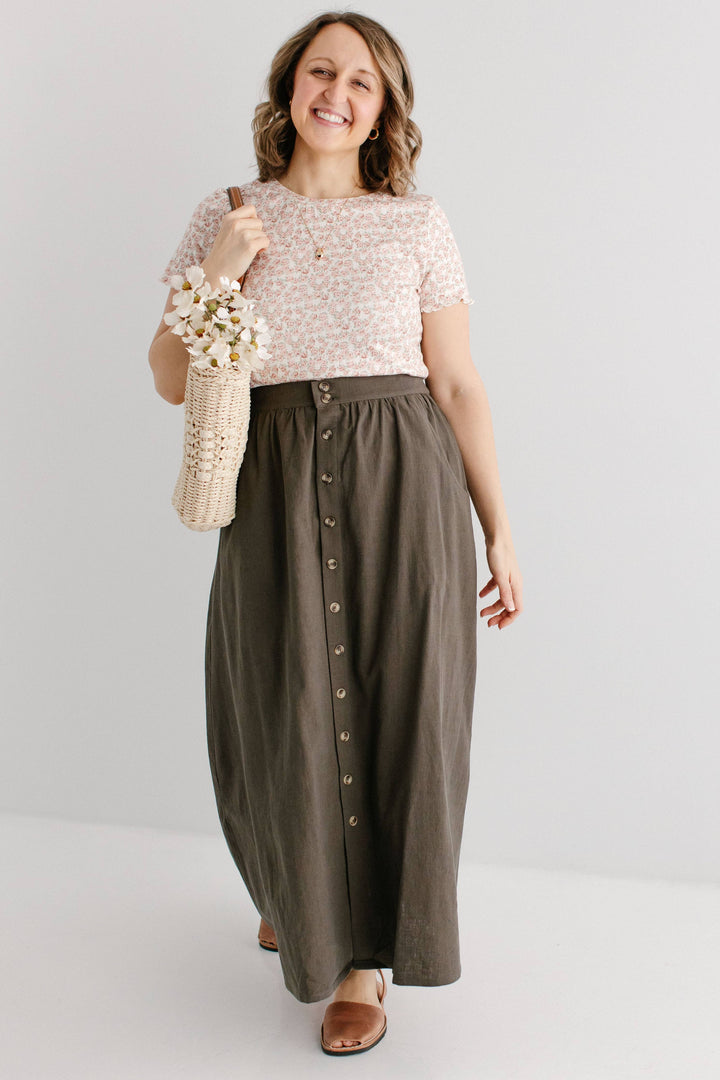Tirzah Button Front Maxi Skirt MSE22