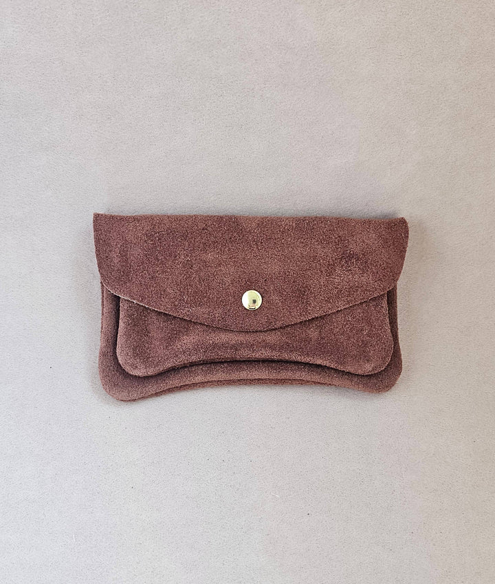 Suede-effect leather pouch - kangaroo: Turf