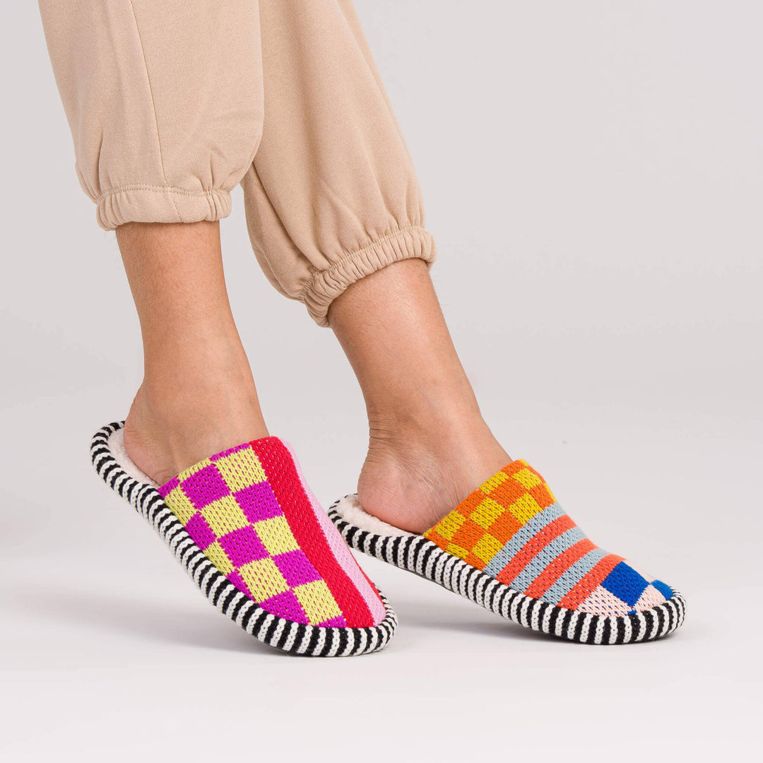 Pattern Patch Slide Slippers VR947