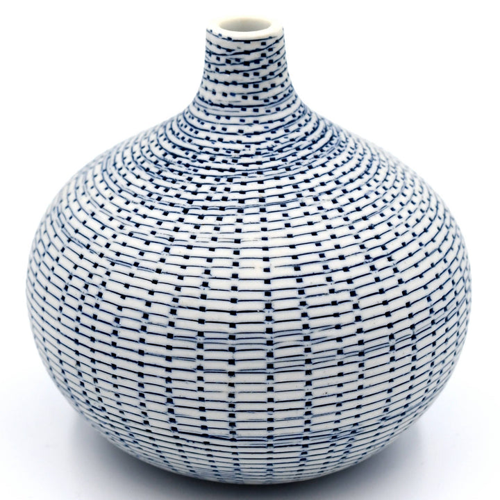 524W71BLUE CONGO TINY L-Handcrafted Porcelain Bud Vase