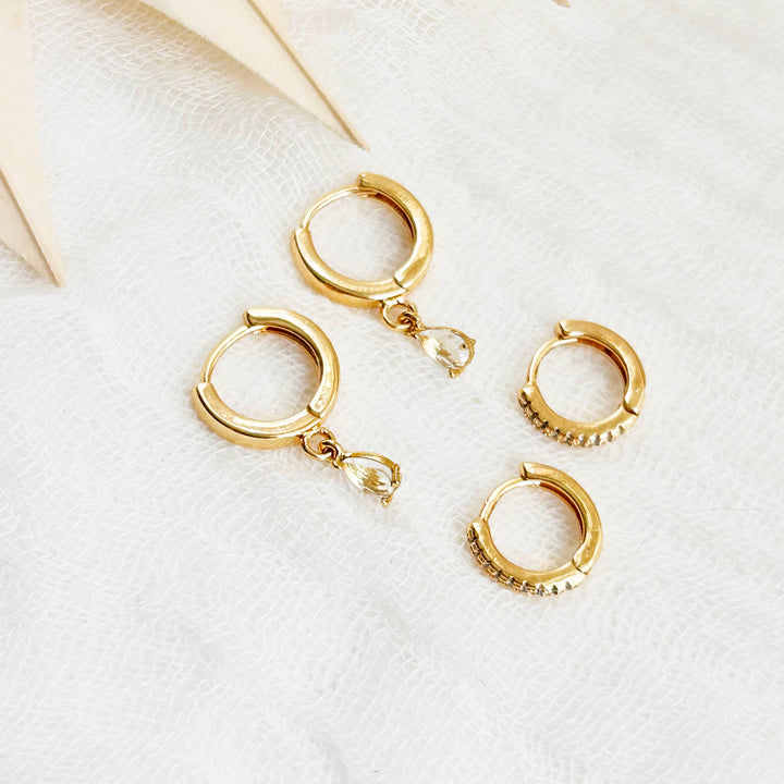 Dainty Crystal Teardrop Stacking Set 