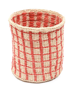 SAHIHI: Red Check Woven Storage Basket