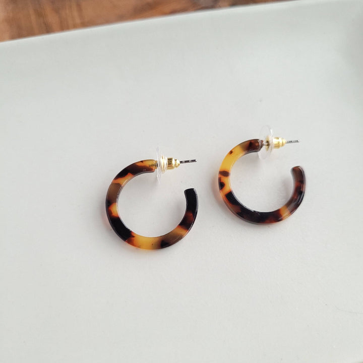 Cam Mini Hoops - Tortoise // Jewelry, Earrings, Fall SS992
