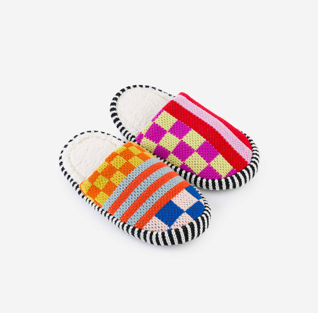 Pattern Patch Slide Slippers VR947