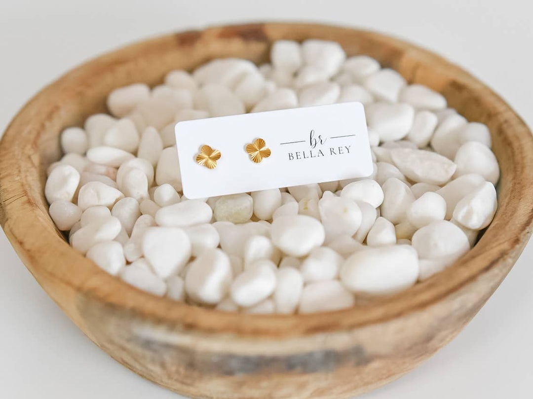 Hartford clover gold plated studs-hypoallergenic BRE99