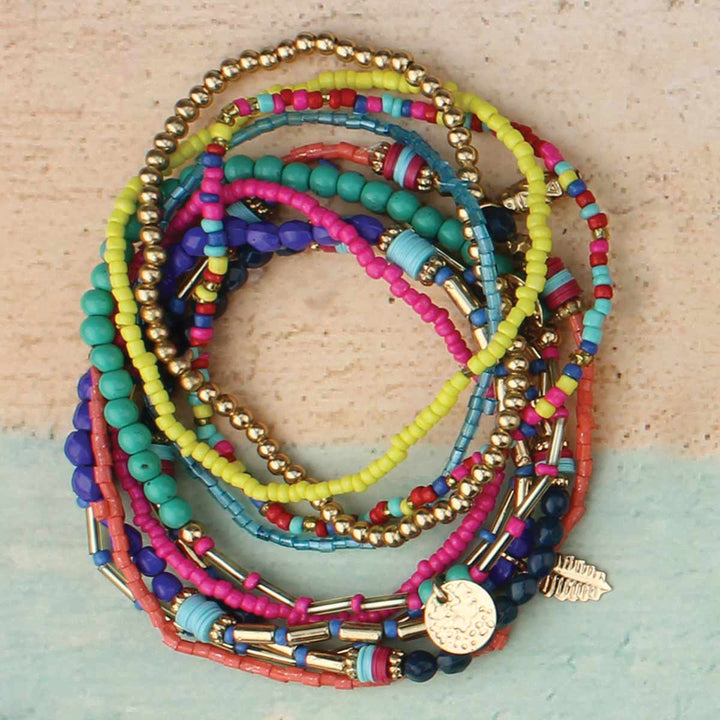 Boho Delight Pastel Bead Bracelet Set ZAD3