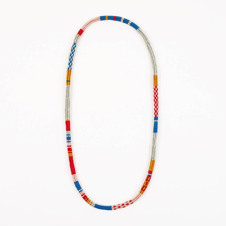 Patchwork Tube Beaded Necklace APL22