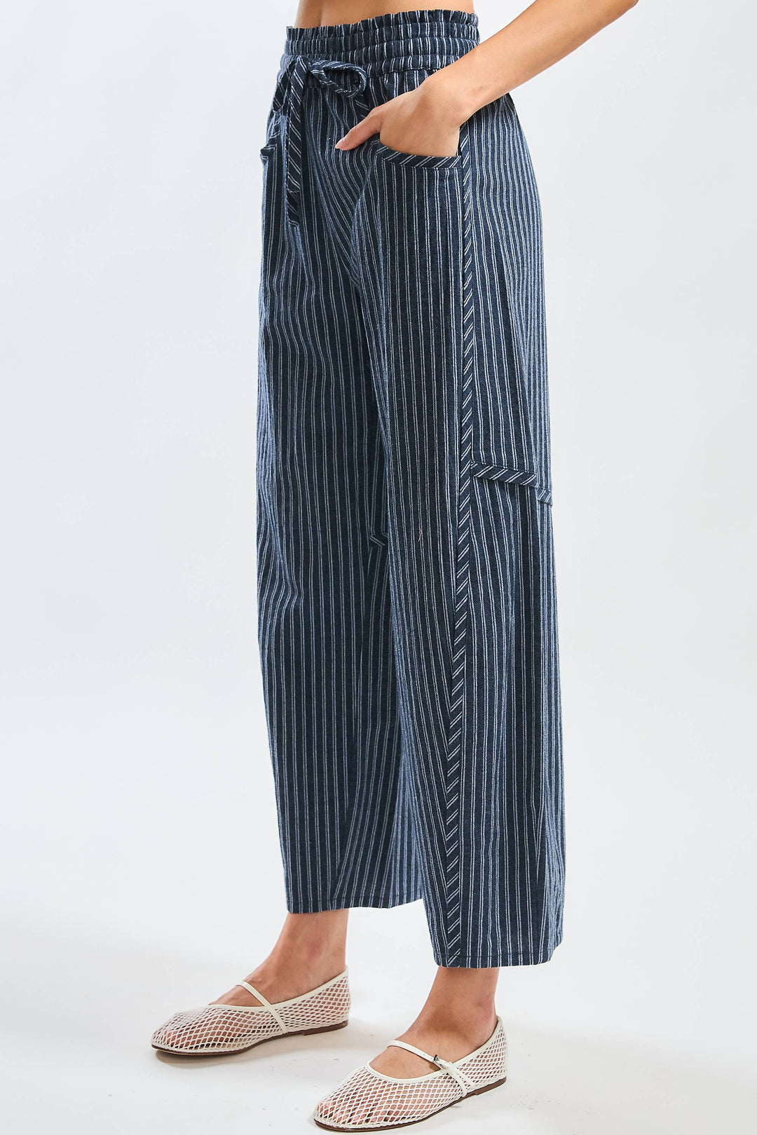 CB168 Pinstripe Drawstring Pants