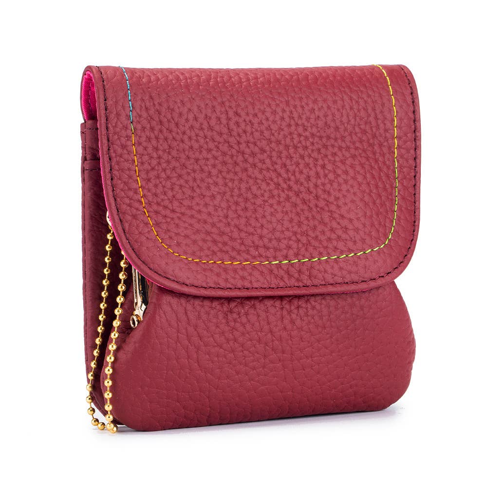 Top Grain Leather Creative Cute Snap Button Coin SP94