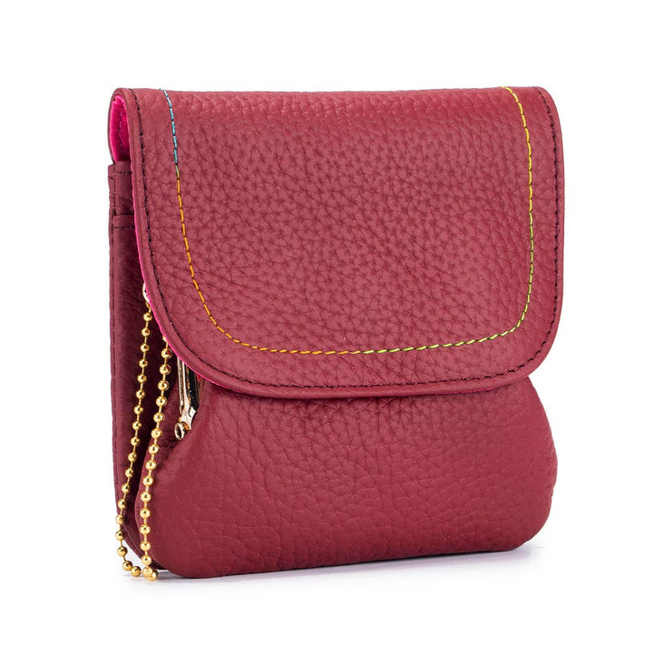 Top Grain Leather Creative Cute Snap Button Coin SP94