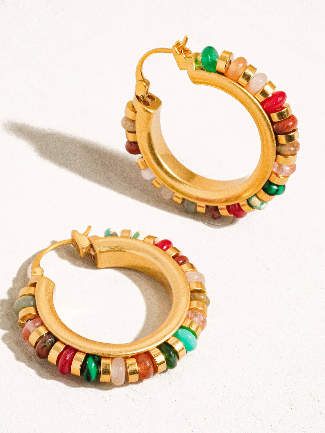 Capri 18K Gold Color Beaded Resort Hoop Earring FLA08